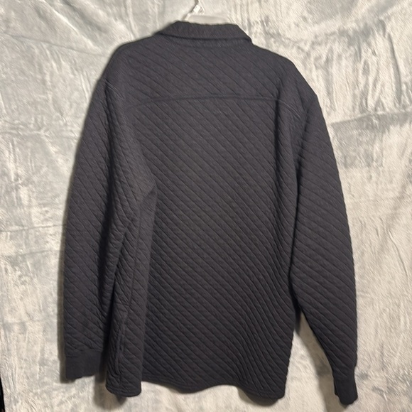L.L. Bean shirt jacket men’s large tall pockets soft quilted dark gray snaps - Picture 7 of 16